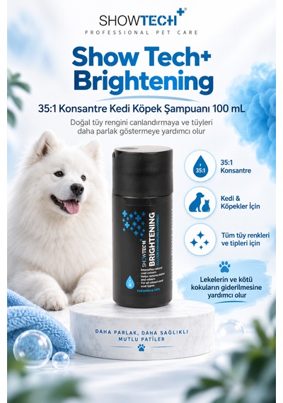 Showtech Brightening Parlatıcı Etkili Kedi Beyaz Köpek Şampuanı 100 Ml - 35:1 Konsantre