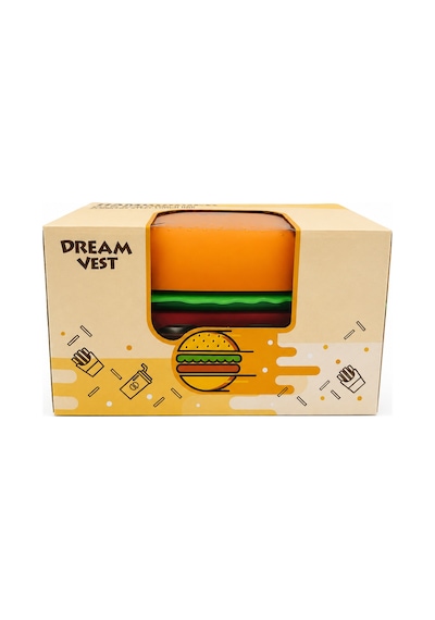 Dream Vest Üç Katlı Hamburger Çelik Beslenme Kutusu 1360ml Turuncu U