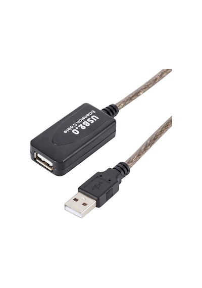 Powermaster Pm-4493 5 Metre Şeffaf Korumalı Usb 2.0 Uzatma Kablosu