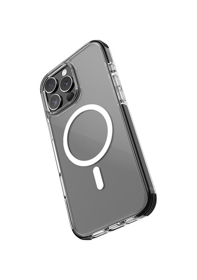 Apple iPhone 16 Pro Max Kılıf Magsafe Uyumlu Airbag Tasarımlı Raptic Clear Serisi Şeffaf Kapak Siyah