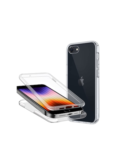 Teknomoda Apple Uyumlu iPhone SE 3 2022 360 Derece Kilif Seffaf Silikon Ön Arka 561319041