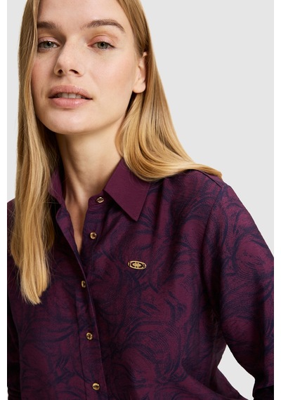 U.S. Polo Assn. Kadın Bordo Uzun Kollu Gömlek 50331577-vr180 Dark Plum