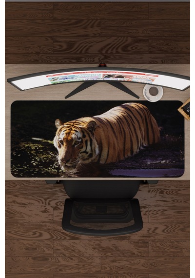 Karadeniz Kaplanı Kaymaz Dikişli Kauçuk Oyuncu Mousepad V5 - 90x40 Xxl Gaming Mouse Pad Fare Altlığı