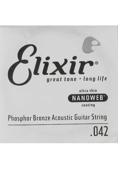 Elixir 14142 Nanoweb Phosphor Bronze Tek Akustik Gitar Teli 42