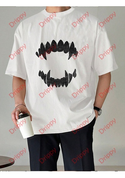 Flood Of Style Unisex Teeth Tshirt Beyaz