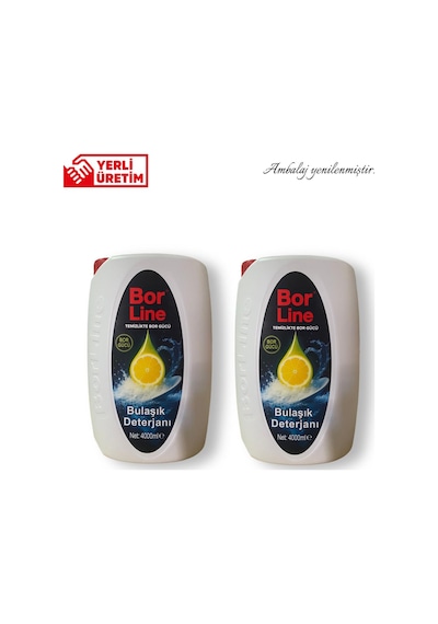 Bor Katkılı Sıvı Bulaşık Deterjanı 4lt Limon Kokulu 2 Adet