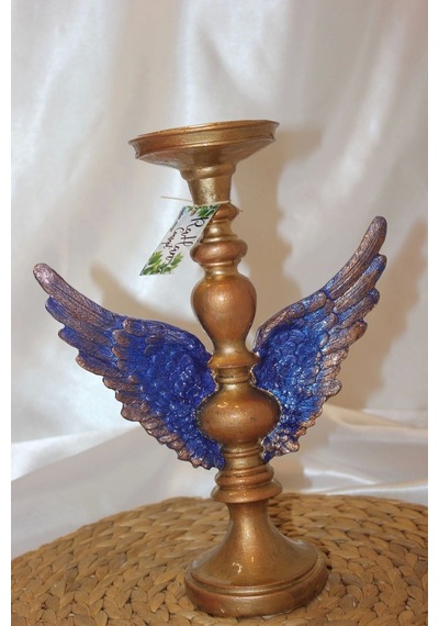 Mumluk Şamdan Melek Kanatlı Elişi Hand Made 2 Li