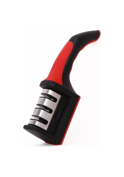 Promosyonca 3 Aşamalı Profesyonel Bıçak Bileyici, Ergonomik Tutma Saplı, Siyah-kırmızı Sku: Smg8690010547828