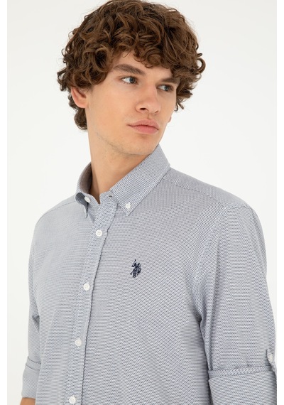 U.s. Polo Assn. Erkek Lacivert Gömlek Desenli 50288656-vr033 Lacivert