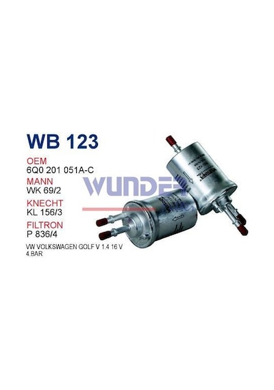 WUNDER WB123 BENZİN FİLTRESİ - VOLKSWAGEN GOLF V 1.4 16v 2005- 4.