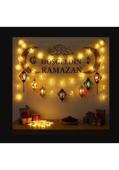Ramazan Süsü Hilal Yıldız Temalı Süsleme 3 Mt 1938 Led Işık Diğer