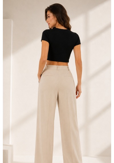 Loule Kadın 3'lü Bisiklet Yaka Kısa Kollu Crop Top Siyah %92 Pamuk