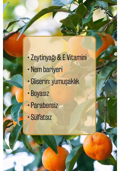 Doğal Zeytinyağlı Mandalina Kokulu Banyo Duş Jeli Zeytinyağı Mandalinalı Nemlendirici 2 Adet 750ml