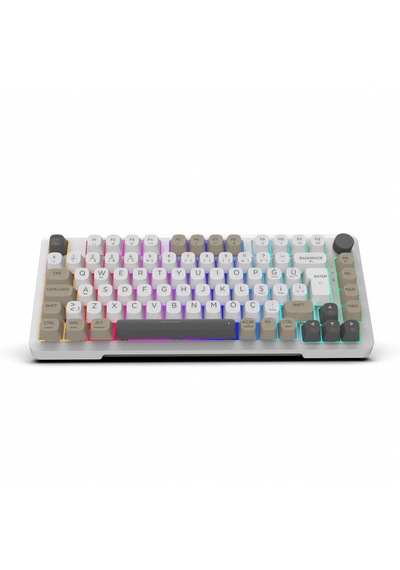 Ikg-455 Empousa Gasket Blue Swıtch Rgb Mekanık Gamıng Klavye Beyaz