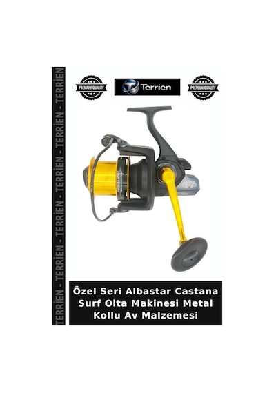 Özel Seri Albastar Castana Surf Olta Makinesi Metal Kollu Av Malzemesi 6500