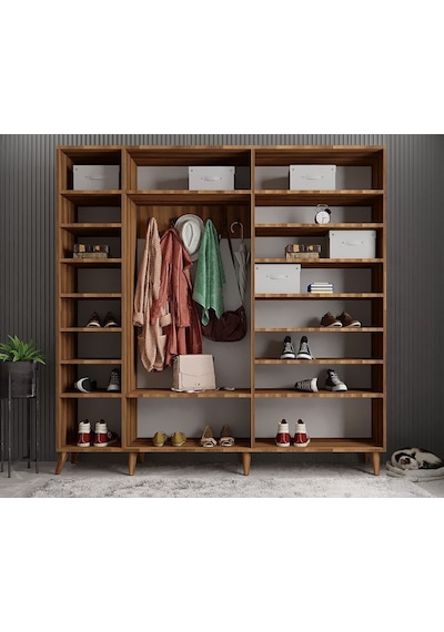 Açelya Portmanto Vestiyer Ceviz - Montaj Dahil 175cm M12