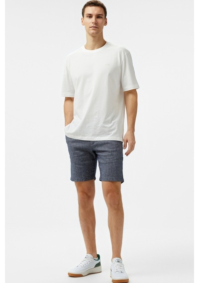 Lacoste Men's Slim Fit Bermuda Shorts Erkek Dar Kesim Keten Bermuda Şort Lacivert