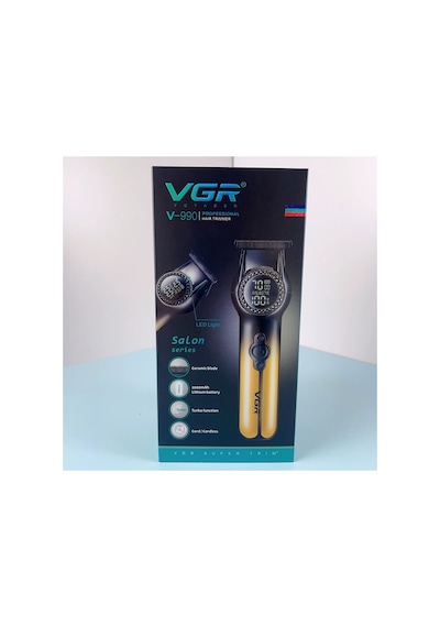 Şarjlı Tıraş Makinesi V-990 - 8000 Rpm Turbo Led Işıklı 200 Dakika - Siyah