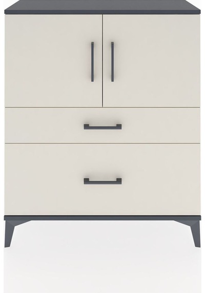 Arges Şifonyer 2 Raflı 2 Çekmeceli 2 Kapaklı 88x30x106 Antrasit-aytaşı Antrasit