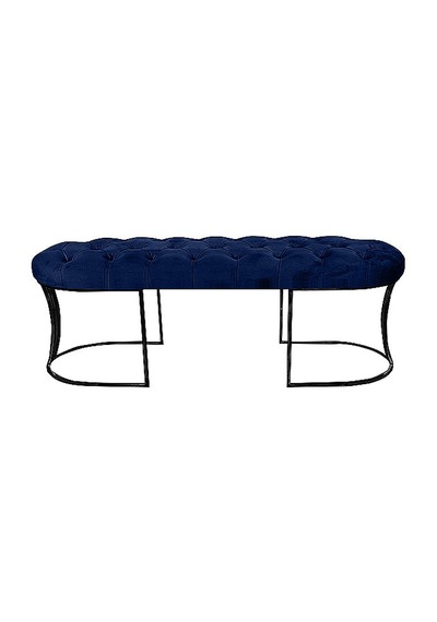 Viego Siyah Bench Puf Mavi