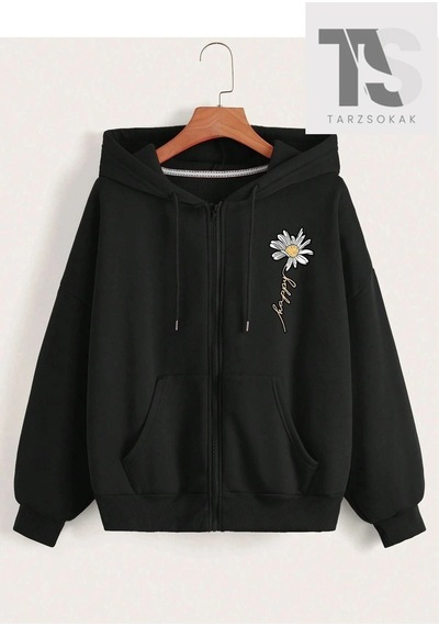 Adrift Papatya Hırka Unisex Siyah