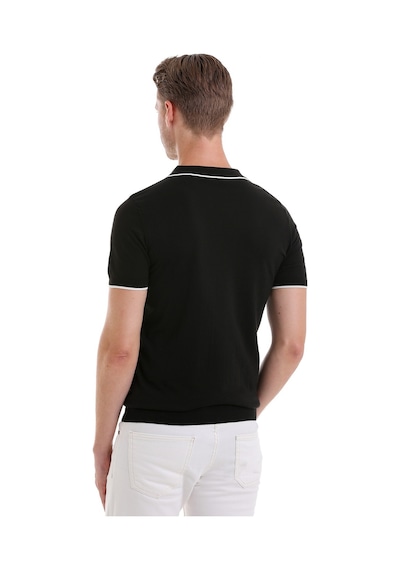 Hatemoğlu Siyah Regular Fit Desenli Pamuklu Polo Yaka Casual Tişört Siyah Hatemoğlu Siyah Regular Fit Desenli Pamuklu Polo Yaka Casual Tişört Siyah