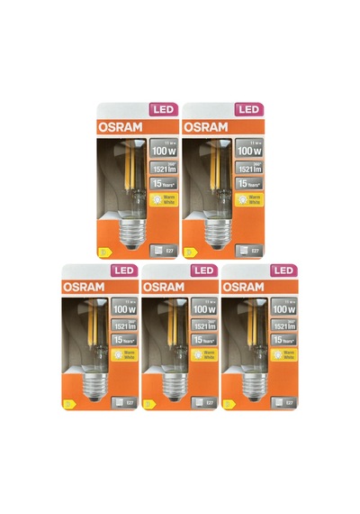 5 Adet Ledvance 11w Sarı Işık 2700k E27 Duylu Kalın Duy Filament Led Ampul