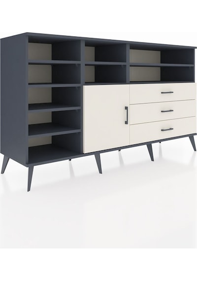 Kronos Konsol 8 Raflı 3 Çekmeceli Tek Kapaklı 176x59x99 Antrasit Antrasit-aytaşı Kronos Konsol 8 Raflı 3 Çekmeceli Tek Kapaklı 176x59x99 Antrasit Antrasit-aytaşı