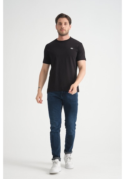 Shooter Sportwear Shooter Erkek T-shirt Nefes Alabilen Esnek Pamuklu Kumaş Regular Kalıp Minimal Logolu Siyah