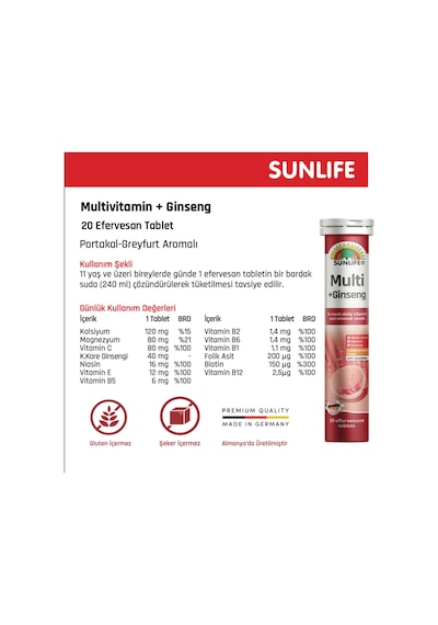 Sunlife Multi +ginseng Multivitamin 20 Tablet