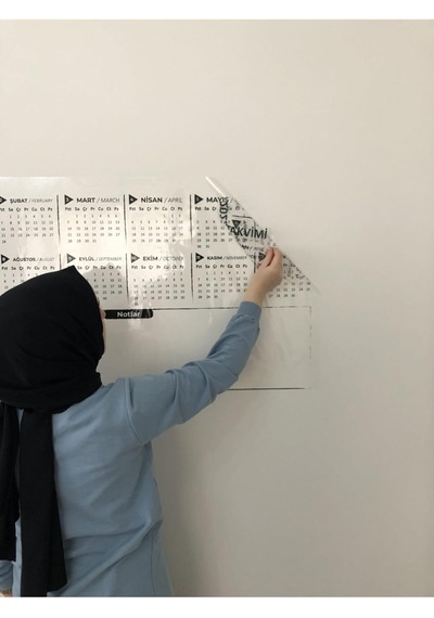 2025 Yıllık Planlayıcı Annualy Planner Akıllı Kağıt Tahta Yazı Tahtası Kalemi 100x56 Cm Model 2 Cok Renkli