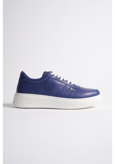 Analin Shoes Kadın Hakiki Deri Sneaker Bağcıklı Spor Ayakkabı Lacivert