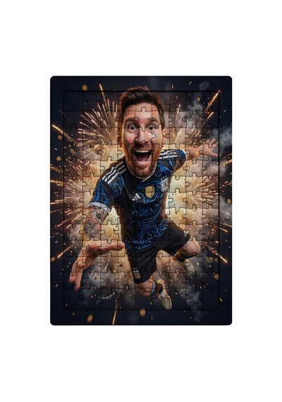 Ghostbastır Design Messi 99 Parça Ayaklı Puzzle Dekoratif Çocuk Yapbozu 087