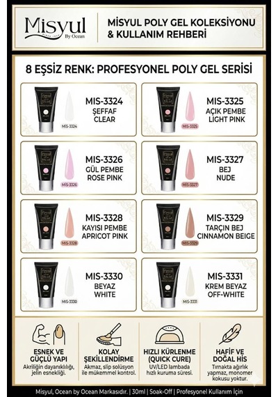 Misyul Hızlı Tırnak Uzatma Protez Tırnak Poly Jel 27