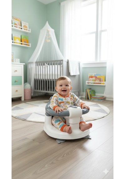 Vavbaby Önden Açılır Bebek Banyo & Bebek Mama Oturağı Gri Gri