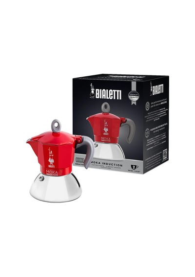Moka İndüksiyon Kırmızı: 2 Cups Ocak Üstü Espresso Pişirici - 100ml - Alt Hazne: Dış Paslanmaz Çelik İç Alüminyum - Patentli Güvenlik Valfi - İndüksiyon Ocak Türleri İçin Uygundur Moka İndüksiyon Kırmızı: 2 Cups Ocak Üstü Espresso Pişirici - 100ml - Alt Hazne: Dış Paslanmaz Çelik İç Alüminyum - Patentli Güvenlik Valfi - İndüksiyon Ocak Türleri İçin Uygundur