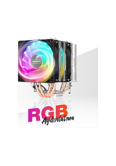 Game Master Gm-420 2 Fanlı 4 Bakır Borulu Rgb Kule Tipi Cpu Fan Game Master Gm-420 2 Fanlı 4 Bakır Borulu Rgb Kule Tipi Cpu Fan