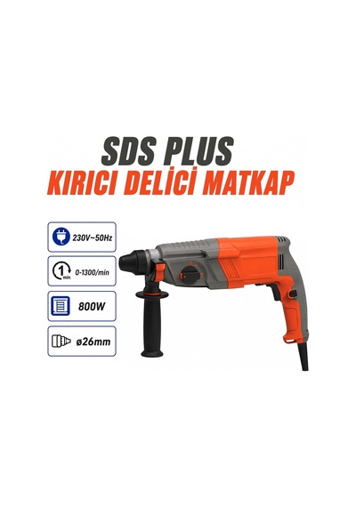 800w Sds Plus Kırıcı Delici Matkap 26 Mm Hilti Tipi Darbeli Beton Delme Ve Kırma Makinesi 1300 Devir