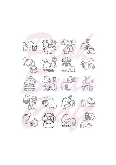 Kapibara Capybara Bold And Easy 20 X 20 Cm Büyük Boyama Kitabı