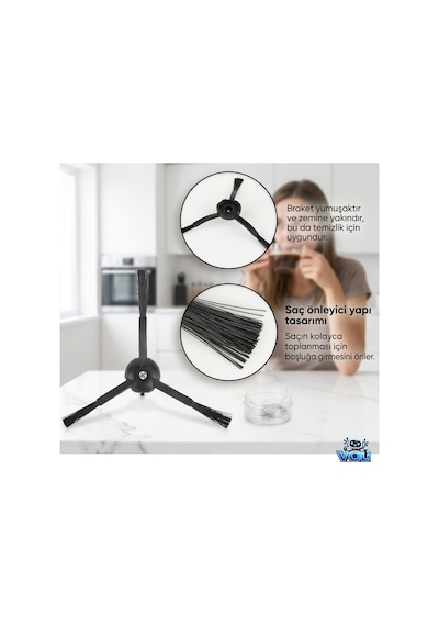 Roborock Q Revo Maxv , Qrevo Pro / S / Plus İçin  Paket Mop Bezli Filtre Fırça Yedek Set