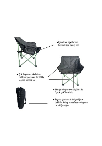 Platan Chair Ones-mh Yer Kaplamaz Hafif Katlanır Kamp Piknik Sandalyesi Diğer