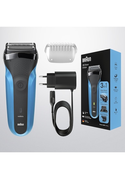 Braun 3 Serisi 310 BT BLU 3’ü 1 Arada Islak ve Kuru Kablosuz Tıraş Makinesi