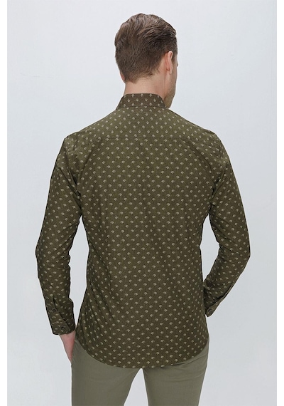 Efor G 1518 Slim Fit Haki Spor Gömlek Haki