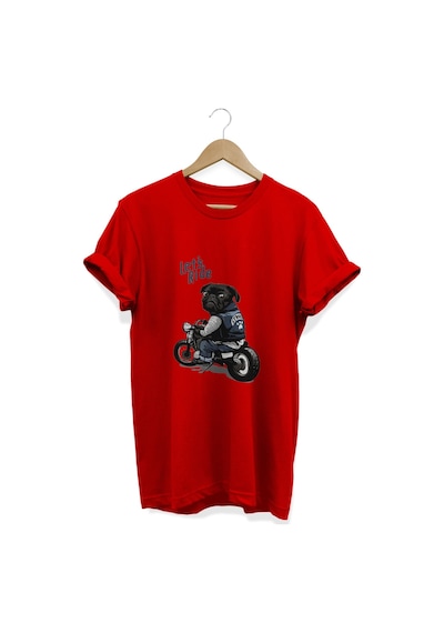 Let's Ride Baskılı Kırmızı T-shirt kırmızı