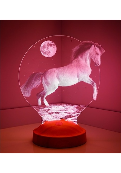 3D Led Lamba 3 Boyutlu Şahlanan At Hediye Gecelambası
