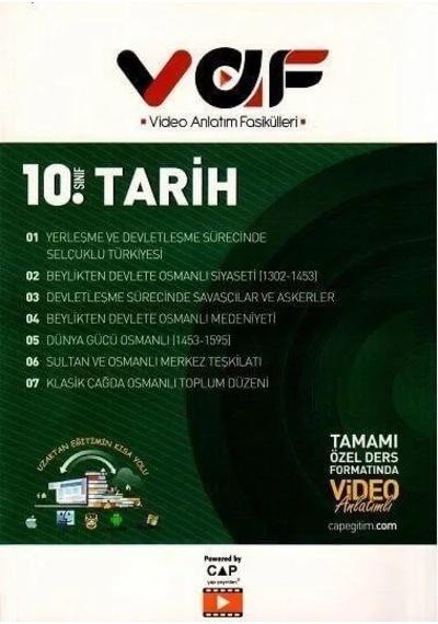 Çap 10.sınıf Tarih Video Anlatım Fasikülleri