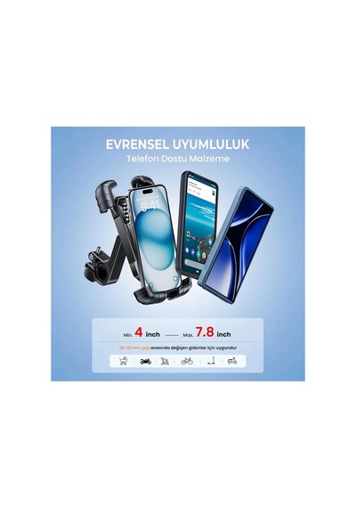 Magicool Gidon Bağlantılı Bisiklet Motosiklet İçin Esnek Abs 4-7.8 İnç Telefon Tutucu 360 Dönebilen Tasarım