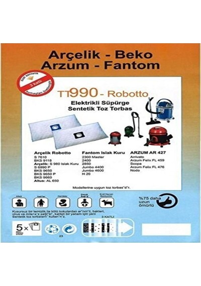 Özel Üretim 10 Adet S 7610-bks 9118 Süpürge Toz Torbası %100 Toz Korumalı 3 Kat Elyaf