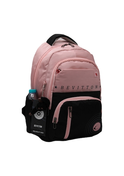 Bevitton Özel Su İtici Kumaş Unisex Pudra-siyah Okul Çantası 34400