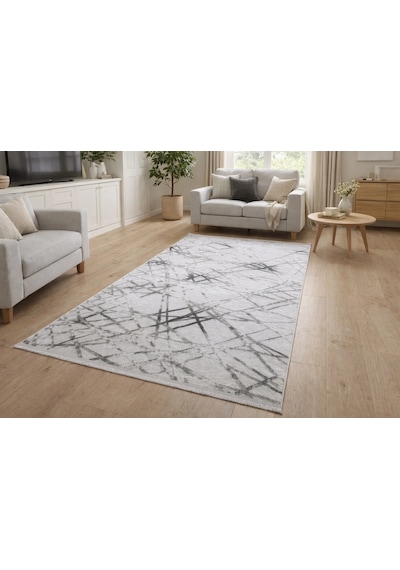 Merinos Vista 76590-095 Özel Kesme Halı Gri Çok Renkli